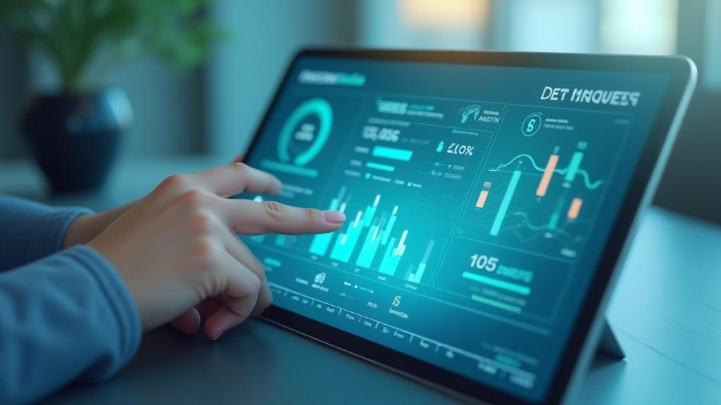 Modern digital wealth platform dashboard on tablet